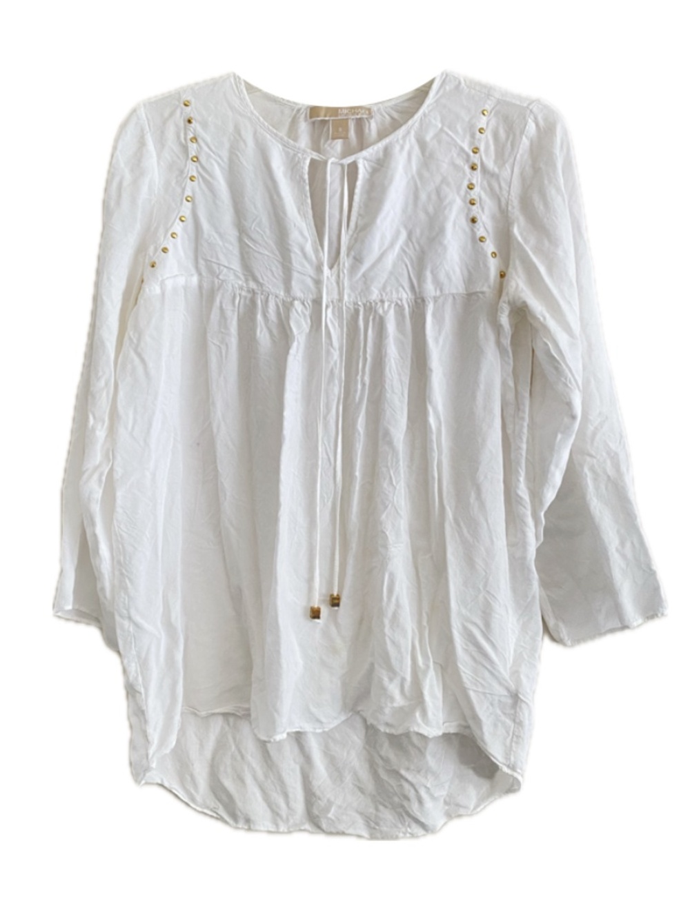 Michael Kors Studded Peasant Blouse Size: Small